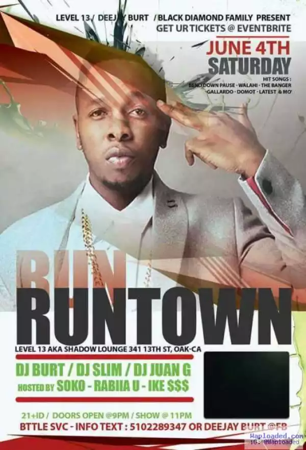 Runtown Performs In Oakland Defiles US Court Injunction